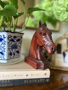 Vintage  Horse book end table accent decor